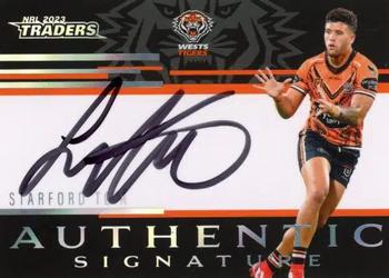 2023 NRL Traders Titanium - Authentic Signature Black #ASB16 Starford To'a Front